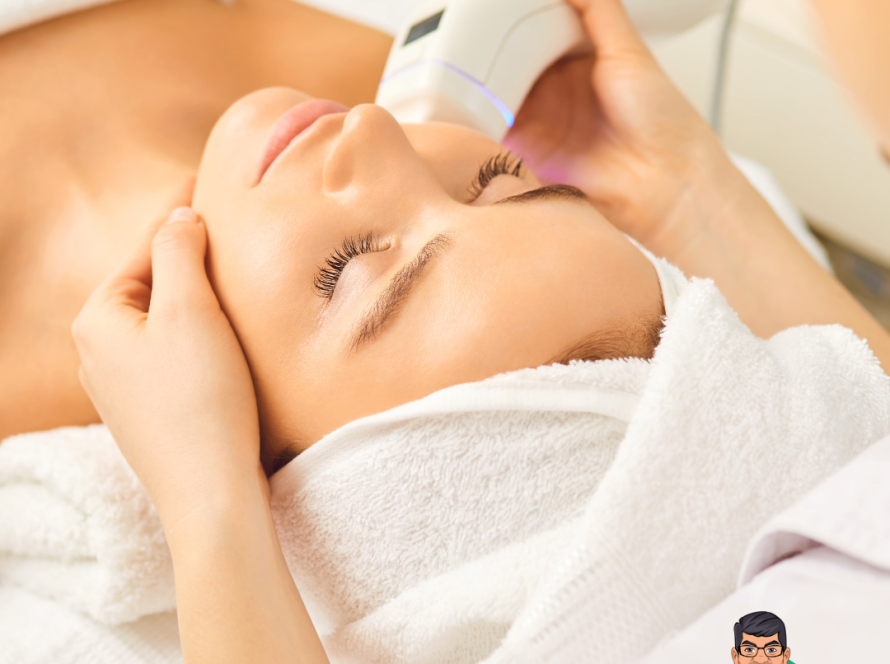 A dermatologist at Dr. Skin examining a patient’s skin infection using advanced diagnostic tools.